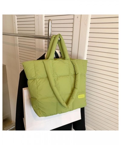 Puffer Tote Bag for Women, Quilted Cotton Padd signer, nter n Padd Shoulr Bag th Adjustable Strap-Blk Section G-green $16.93 ...