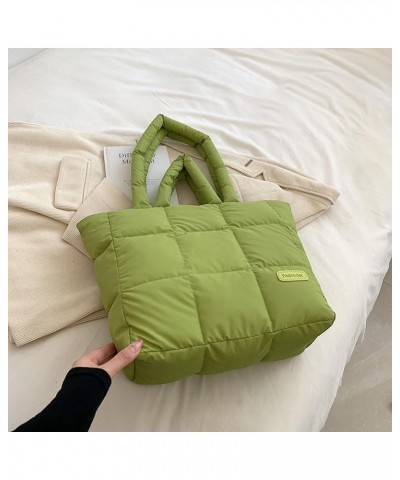 Puffer Tote Bag for Women, Quilted Cotton Padd signer, nter n Padd Shoulr Bag th Adjustable Strap-Blk Section G-green $16.93 ...