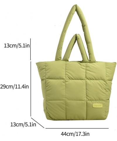 Puffer Tote Bag for Women, Quilted Cotton Padd signer, nter n Padd Shoulr Bag th Adjustable Strap-Blk Section G-green $16.93 ...