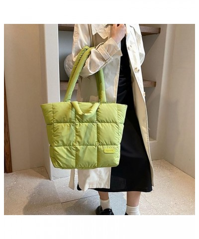 Puffer Tote Bag for Women, Quilted Cotton Padd signer, nter n Padd Shoulr Bag th Adjustable Strap-Blk Section G-green $16.93 ...