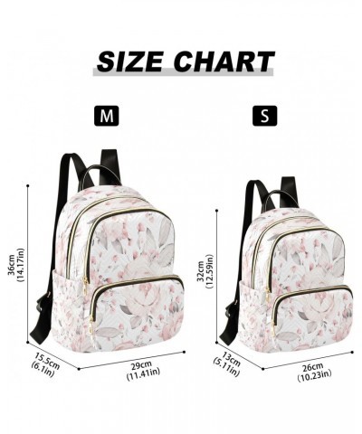 Pink Flowers Roses Peonies Backpack for Women Purse Bag Travel Handbag Shoulder Bag $16.80 Backpacks