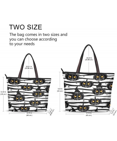 Halloween Pumpkin Tote Purse with Pockets and Compartments,Halloween Pumpkin Tote Bag Zippered Pumpkin 1 $10.14 Totes