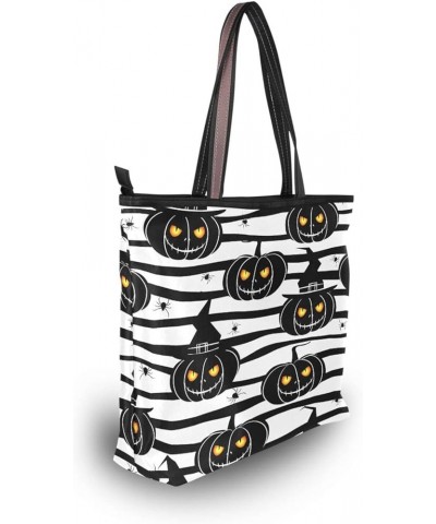 Halloween Pumpkin Tote Purse with Pockets and Compartments,Halloween Pumpkin Tote Bag Zippered Pumpkin 1 $10.14 Totes