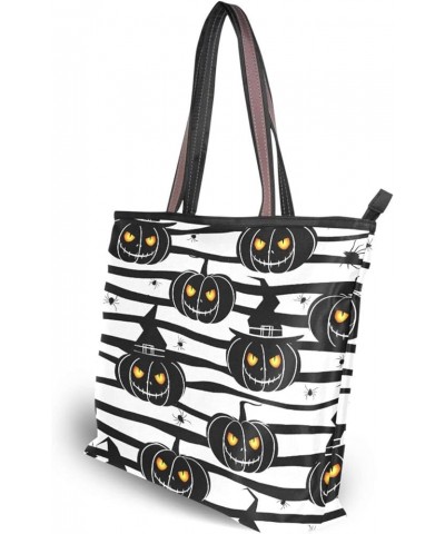 Halloween Pumpkin Tote Purse with Pockets and Compartments,Halloween Pumpkin Tote Bag Zippered Pumpkin 1 $10.14 Totes