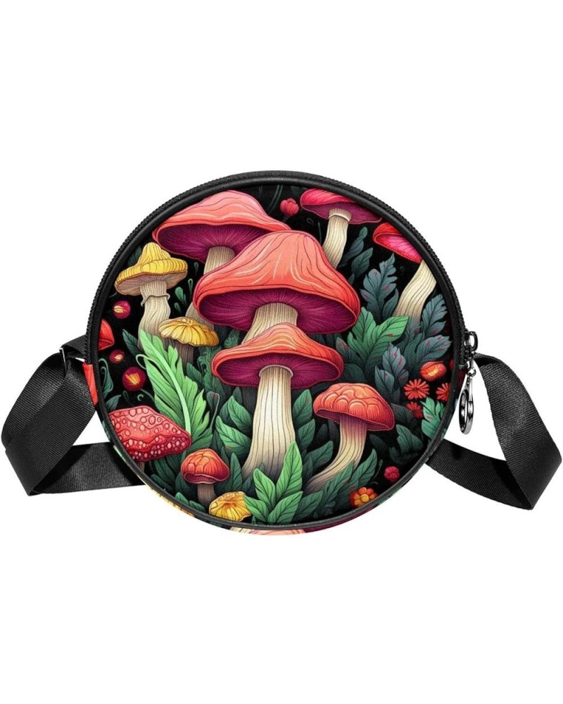 Women Fashionable Crossbody Bag – Versatile Round Bag for Every Occasion, Cute Mushroom Print Color8 $8.82 Crossbody Bags