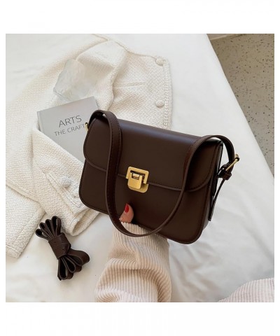 Women's Fashion Crossbody Bag - Vintage and Trendy Single Shoulder Square Bag Coffee $17.66 Shoulder Bags