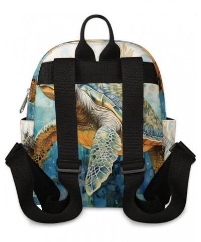 Ocean Sea Turtle Small Backpack for Women Ladies Mini Backpack Travel Casual Backpack Purse Satchel Daypack $17.53 Backpacks