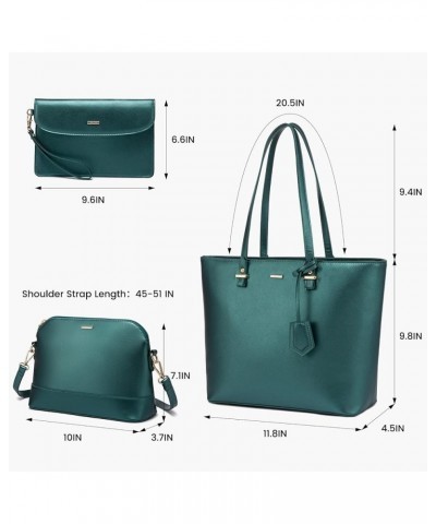 Purses and Handbags for Women Fashion Tote Bags Shoulder Bag Top Handle Satchel Bags 3pcs-1 Pearl Green $16.45 Totes