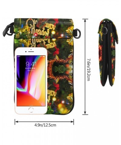 Merry Christmas Small Crossbody Bag Crossbody Wallet Pu Leather Cell Phone Purse Mini With Card Slots $12.75 Crossbody Bags