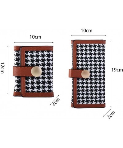 Short Wallet Mini Women Clutch Bag Card Holders Clutch Portable Multi-Card Pocket Women Houndstooth Wallet Women Black_Short ...