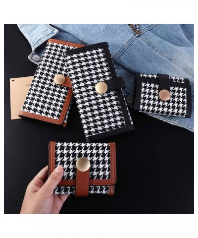 Short Wallet Mini Women Clutch Bag Card Holders Clutch Portable Multi-Card Pocket Women Houndstooth Wallet Women Black_Short ...