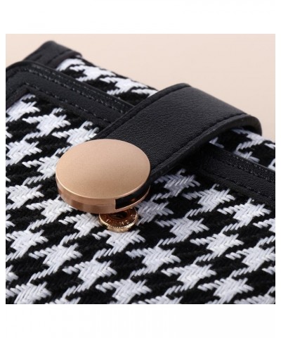 Short Wallet Mini Women Clutch Bag Card Holders Clutch Portable Multi-Card Pocket Women Houndstooth Wallet Women Black_Short ...