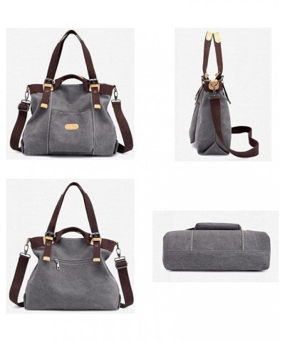 Women Soft Retro Casual All-match Tote Satchel Crossbody Hobo Messenger Canvas Shoulder Bag Clutches Black $22.13 Totes