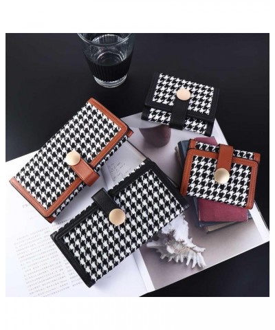 Short Wallet Mini Women Clutch Bag Card Holders Clutch Portable Multi-Card Pocket Women Houndstooth Wallet Women Black_Short ...