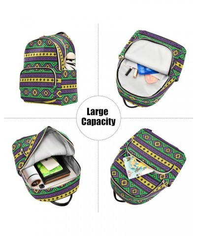 Holiday Holly Berry Woman Backpack Purse Quilted Anti Theft Travel Backpack Colored Ethnic Purple Yellow Green Small $20.27 B...