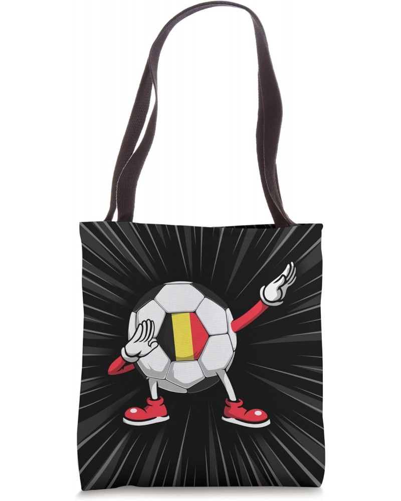 Funny Dabbing Soccer Belgium Jersey Belgian Football Lovers Tote Bag $12.71 Totes