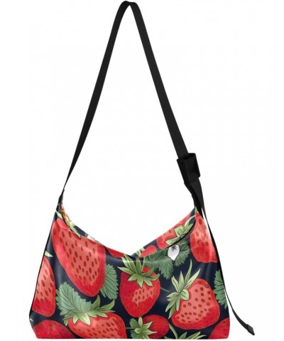 Red Strawberry Black Crossbody Bag for Women Men with Adjustable Strap PU Leather Shoulder Hobo Purse Bag 20850479 $18.80 Sho...