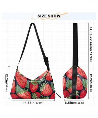 Red Strawberry Black Crossbody Bag for Women Men with Adjustable Strap PU Leather Shoulder Hobo Purse Bag 20850479 $18.80 Sho...