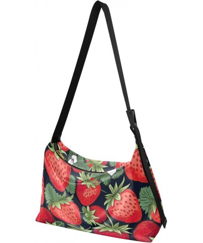 Red Strawberry Black Crossbody Bag for Women Men with Adjustable Strap PU Leather Shoulder Hobo Purse Bag 20850479 $18.80 Sho...