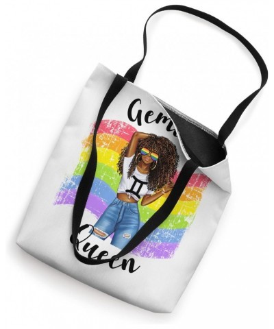 Gay Pride Gemini Queen Black Womens Rainbow FLag Proud Tote Bag $13.75 Totes