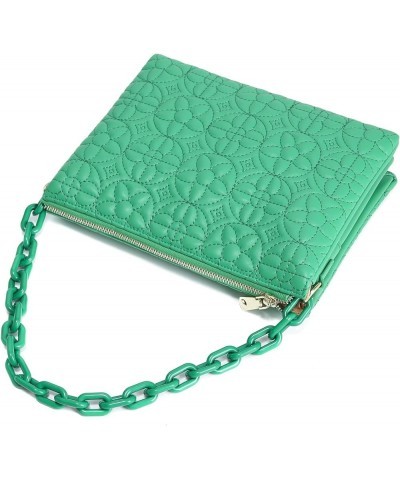 Quilted Crossbody Bag for Women, Trendy Designer Chain PU Leather Triple Gusset Purses Shoulder Handbags Green $15.51 Shoulde...