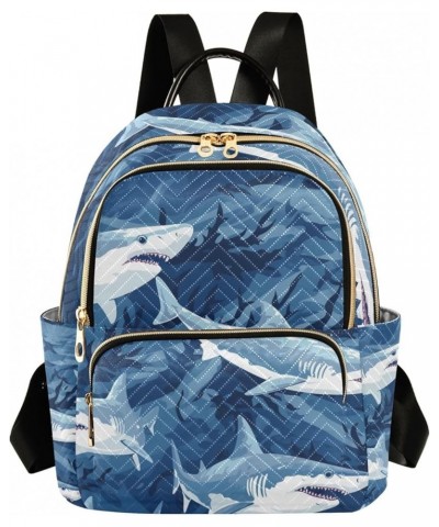 Small Backpack Purse for Women, Sharks-2734 Travel Bag Casual Daypack Shoulder Bag Small $20.15 Backpacks