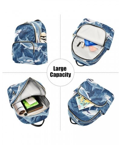 Small Backpack Purse for Women, Sharks-2734 Travel Bag Casual Daypack Shoulder Bag Small $20.15 Backpacks