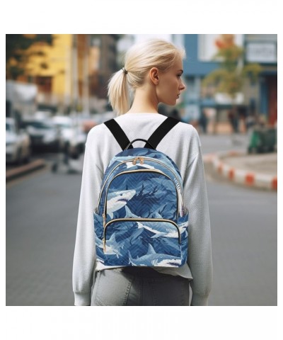 Small Backpack Purse for Women, Sharks-2734 Travel Bag Casual Daypack Shoulder Bag Small $20.15 Backpacks