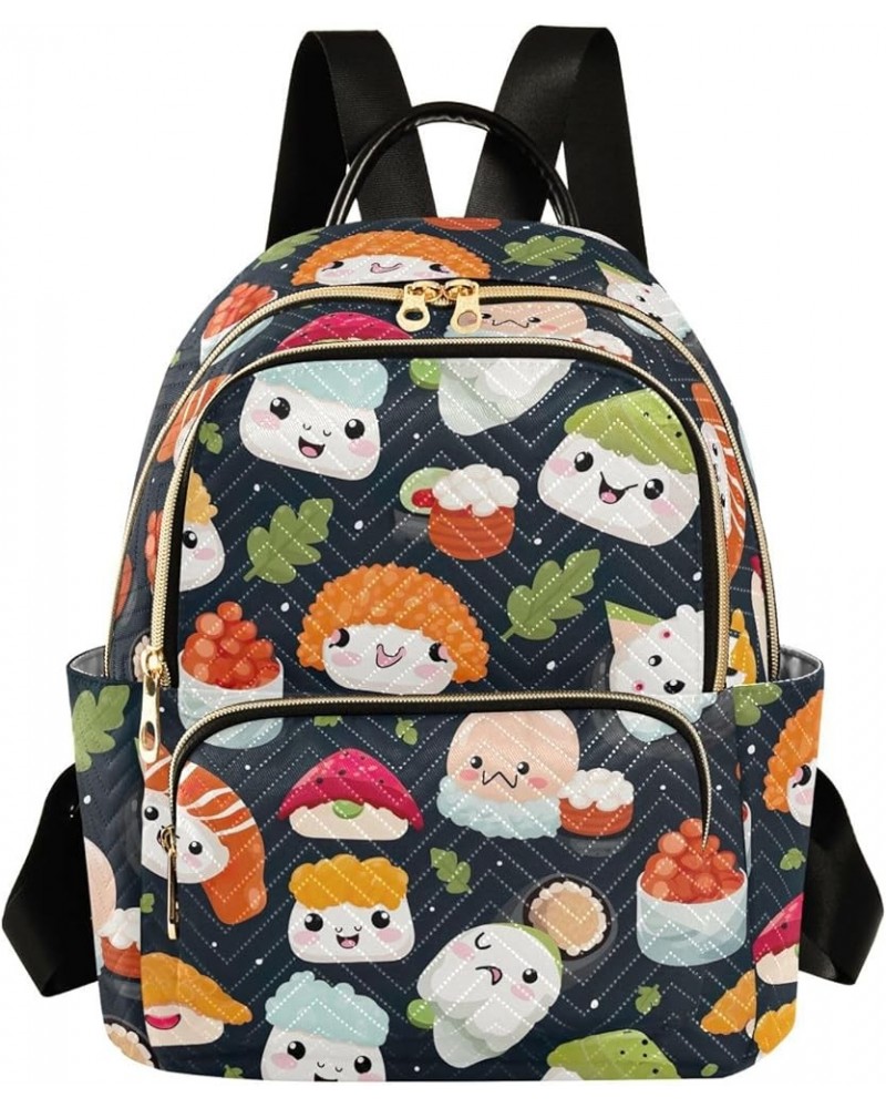 Cute Sushi Backpack Purse for Women Small Travel Bag Fashion Daypack M 202a3661 M(11.4"x6.1"x14.17") 202a3661 $18.04 Backpacks