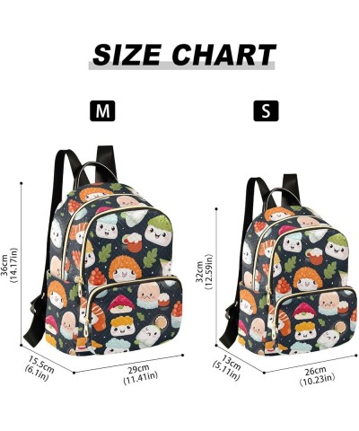 Cute Sushi Backpack Purse for Women Small Travel Bag Fashion Daypack M 202a3661 M(11.4"x6.1"x14.17") 202a3661 $18.04 Backpacks