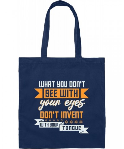 Inspirational Jewish Quote Gifts Positive Words Navy Black Multicolor Canvas Tote Bag $13.92 Totes