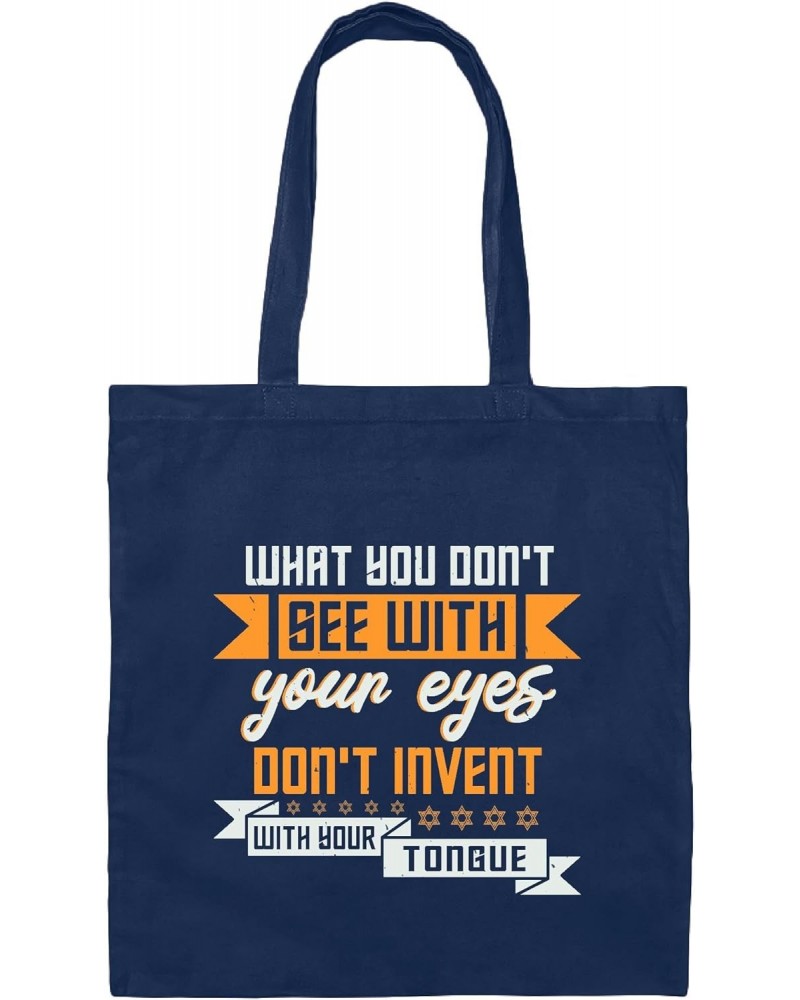 Inspirational Jewish Quote Gifts Positive Words Navy Black Multicolor Canvas Tote Bag $13.92 Totes