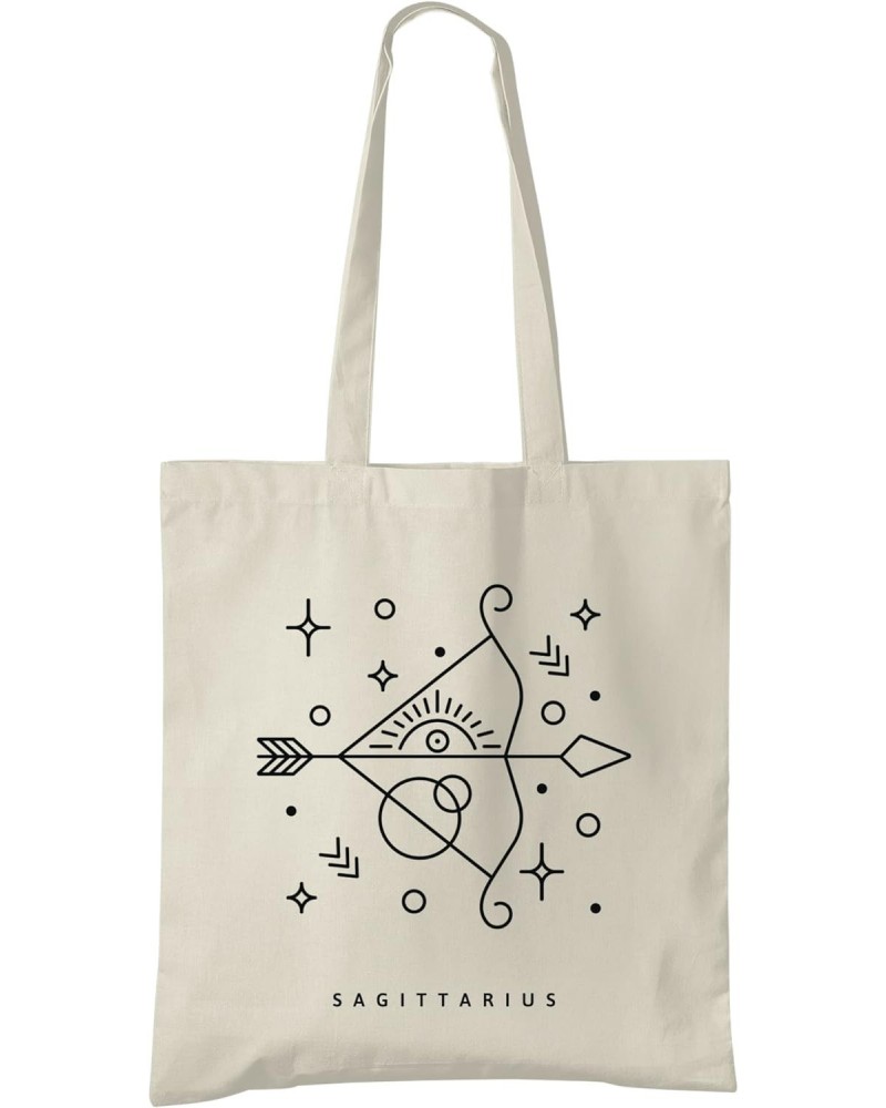 Sagittarius Zodiac Astrology Sign Natural Cotton Tote Bag $16.15 Totes