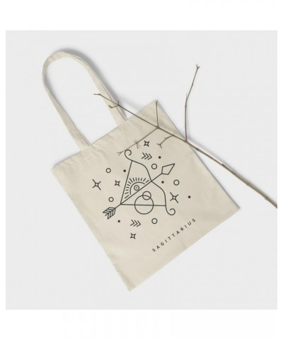 Sagittarius Zodiac Astrology Sign Natural Cotton Tote Bag $16.15 Totes