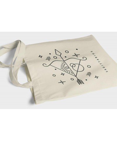 Sagittarius Zodiac Astrology Sign Natural Cotton Tote Bag $16.15 Totes