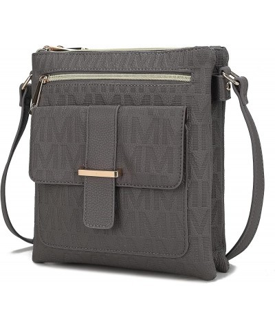 MKF Crossbody Bag for Women – PU Leather Pocketbook Handbag Triple Compartment Messenger Purse – Shoulder Strap Janni Gray $1...