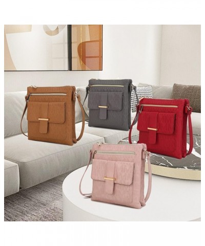 MKF Crossbody Bag for Women – PU Leather Pocketbook Handbag Triple Compartment Messenger Purse – Shoulder Strap Janni Gray $1...