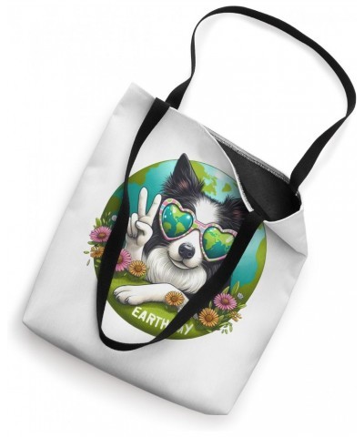 Peace Sign Hand Border Collie Kids Mens Womens Earth Day Tote Bag $14.49 Totes