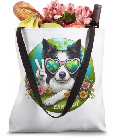 Peace Sign Hand Border Collie Kids Mens Womens Earth Day Tote Bag $14.49 Totes