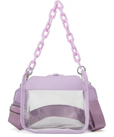 Clear Bag for Women Clear Handbag Concert Bag Stadium Approved Clear Purse Shoulder Crossbody Bag Satchel Hobo Bag Purple $21...