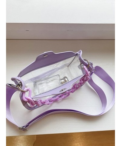 Clear Bag for Women Clear Handbag Concert Bag Stadium Approved Clear Purse Shoulder Crossbody Bag Satchel Hobo Bag Purple $21...