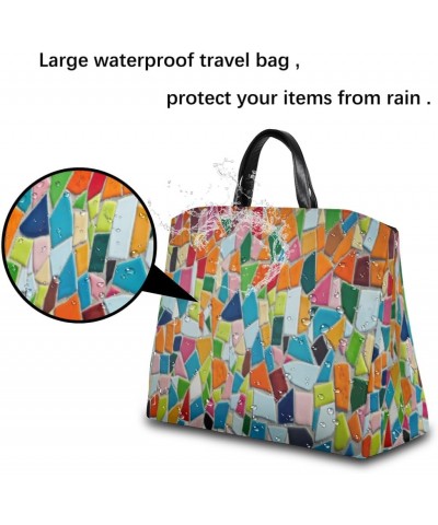 Mosaic Tiles Colorful Large Tote Bag Women Should Bag Extra Large Tote Bags Waterproof Big Crossbody Tote Bag with inner Pock...