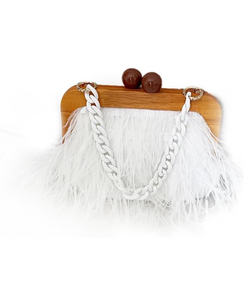 Women Fashion Evening Bag Pleated Tassel Handbag Underarm Bag with Pearl Chain for Party A-white $28.61 Evening Bags