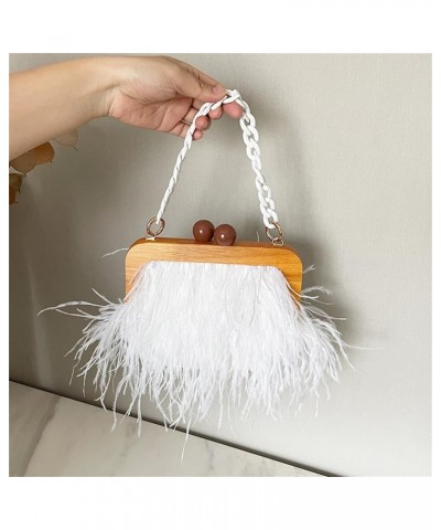 Women Fashion Evening Bag Pleated Tassel Handbag Underarm Bag with Pearl Chain for Party A-white $28.61 Evening Bags