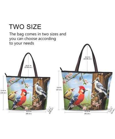 Women Tote Bags Flowers Floral Bird Spring Top Handle Satchel Handbags Shoulder Bag for Shopping 20847880 Bird $8.40 Satchels