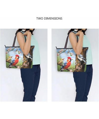 Women Tote Bags Flowers Floral Bird Spring Top Handle Satchel Handbags Shoulder Bag for Shopping 20847880 Bird $8.40 Satchels