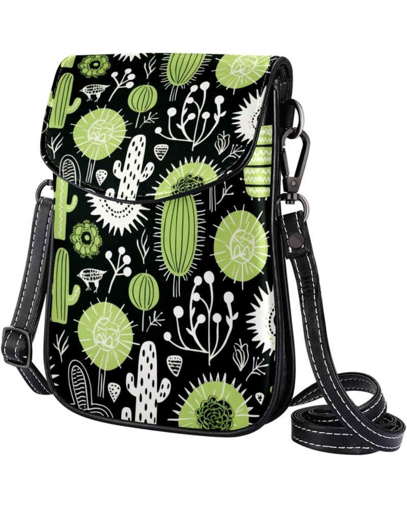 Faux Leather Crossbody Bag for Women, Messenger Bag, Shoulder Bag, Plants Pattern Seamless $12.89 Crossbody Bags