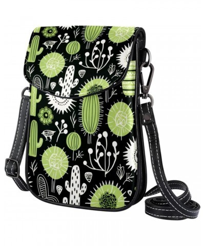 Faux Leather Crossbody Bag for Women, Messenger Bag, Shoulder Bag, Plants Pattern Seamless $12.89 Crossbody Bags