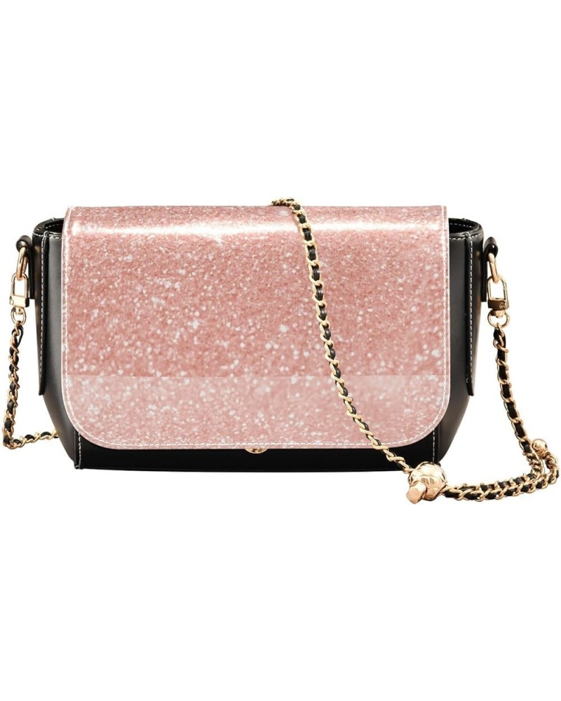 Snow Front Flap Crossbody, Durable Waterproof Purse, Crossbody Work Bag, Crossbody Purses Juniors Rose Gold Glitter Texture $...