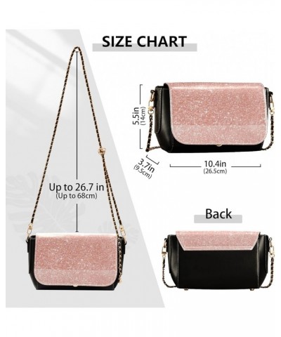 Snow Front Flap Crossbody, Durable Waterproof Purse, Crossbody Work Bag, Crossbody Purses Juniors Rose Gold Glitter Texture $...